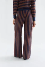 Knit trousers with navy blue and brown stripe print COMPANIA FANTASTICA FW26-27 - Image 6