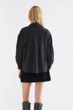 100% black cotton shirt with embroidered heart COMPANIA FANTASTICA FW26-27 - Image 6
