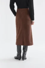 Brown suede midi skirt COMPANIA FANTASTICA FW26-27 - Image 6