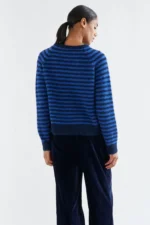 Πλεκτό πουλόβερ σε ριγέ σκούρο μπλε COMPANIA FANTASTICA FW26-27 - Image 6
