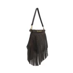 Τσάντα ώμου Dallas με καφέ κρόσσια LE PANDORINE FW26-27 - Image 3