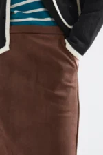 Brown suede midi skirt COMPANIA FANTASTICA FW26-27 - Image 5
