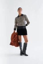 Πλεκτή ζακέτα με ρίγες COMPANIA FANTASTICA FW26-27 - Image 4