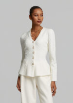 Πλεκτή peplum ζακέτα με πέρλες LYNNE FW26-27 - Image 4