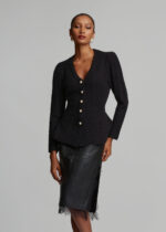 Knitted peplum cardigan with pearls LYNNE FW26-27 - Image 5