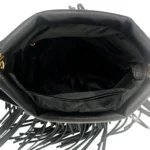Τσάντα ώμου Dallas με καφέ κρόσσια LE PANDORINE FW26-27 - Image 2