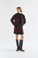 Short skirt with Cyclamen print COMPANIA FANTASTICA FW26-27 - Image 4