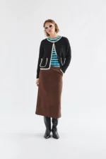 Brown suede midi skirt COMPANIA FANTASTICA FW26-27 - Image 4