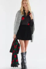 100% black cotton shirt with embroidered heart COMPANIA FANTASTICA FW26-27 - Image 3