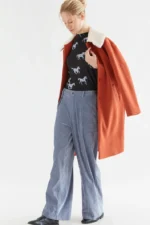 Ανοιχτό μπλε βελούδινο παντελόνι COMPANIA FANTASTICA FW26-27 - Image 3