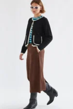 Brown suede midi skirt COMPANIA FANTASTICA FW26-27 - Image 3