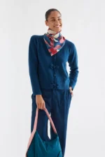 Navy blue cardigan with toggles COMPANIA FANTASTICA FW26-27 - Image 3