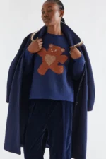 Πλεκτό πουλόβερ με τύπωμα αρκούδας COMPANIA FANTASTICA FW26-27 - Image 3