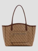 Καφέ τσάντα tote με λογότυπο Lindsey GUESS FW26-27 - Image 3