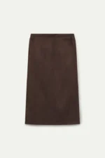 Brown suede midi skirt COMPANIA FANTASTICA FW26-27 - Image 2