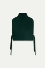Σκούρο πράσινο γιλέκο με ψηλή λαιμόκοψη COMPANIA FANTASTICA FW26-27 - Image 2