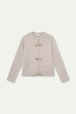 Camel cardigan with tie-up buttons COMPANIA FANTASTICA FW26-27 - Image 2